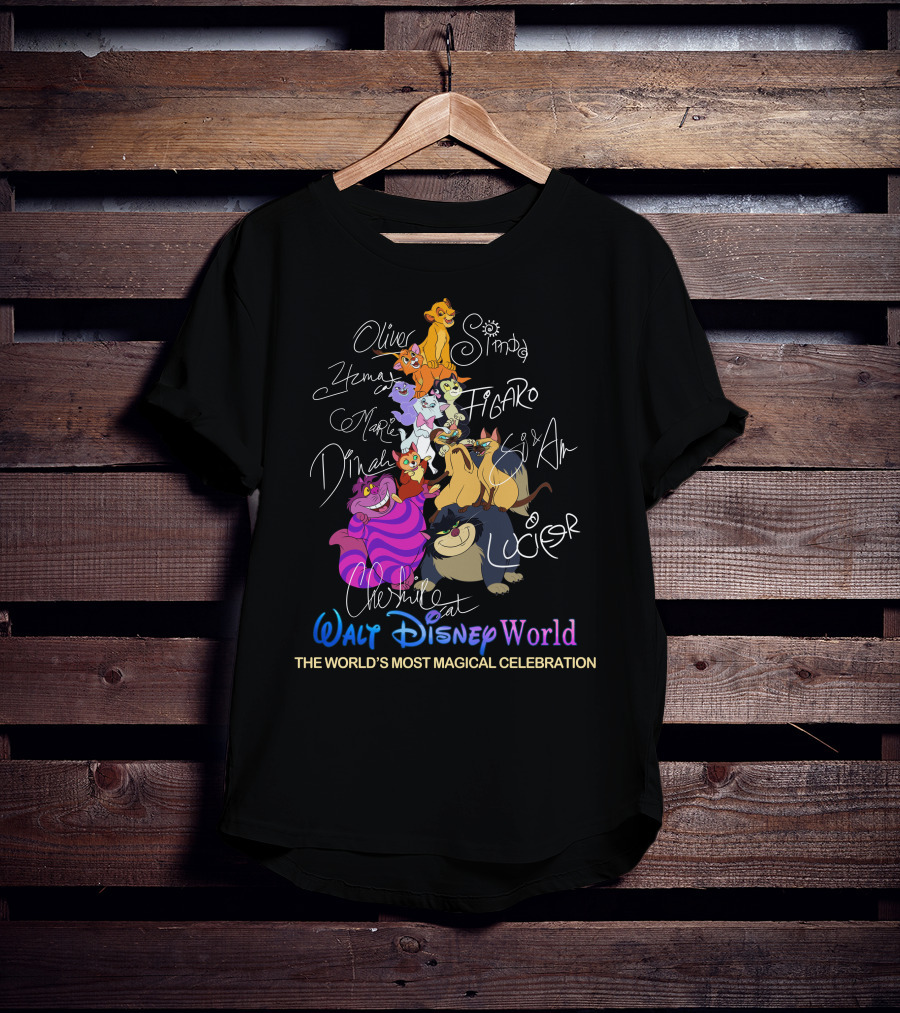 Oliver Simba Marie Figaro Cheshire Cat Disney World Magical Celebration T-Shirt