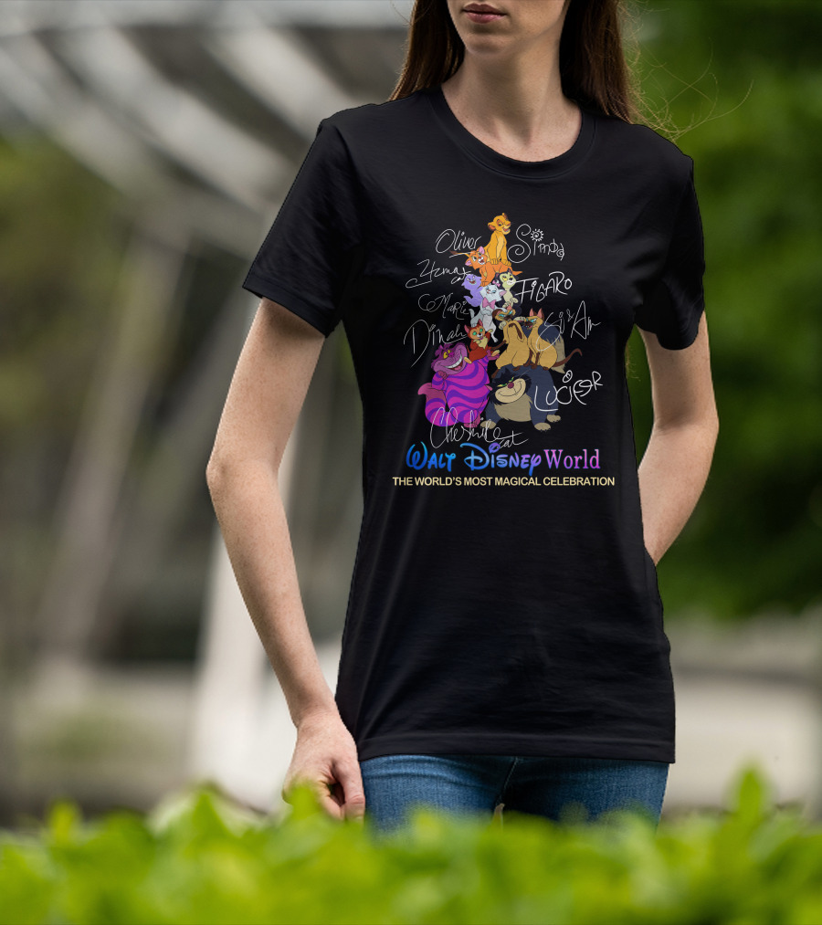 Oliver Simba Marie Figaro Cheshire Cat Disney World Magical Celebration T-Shirt
