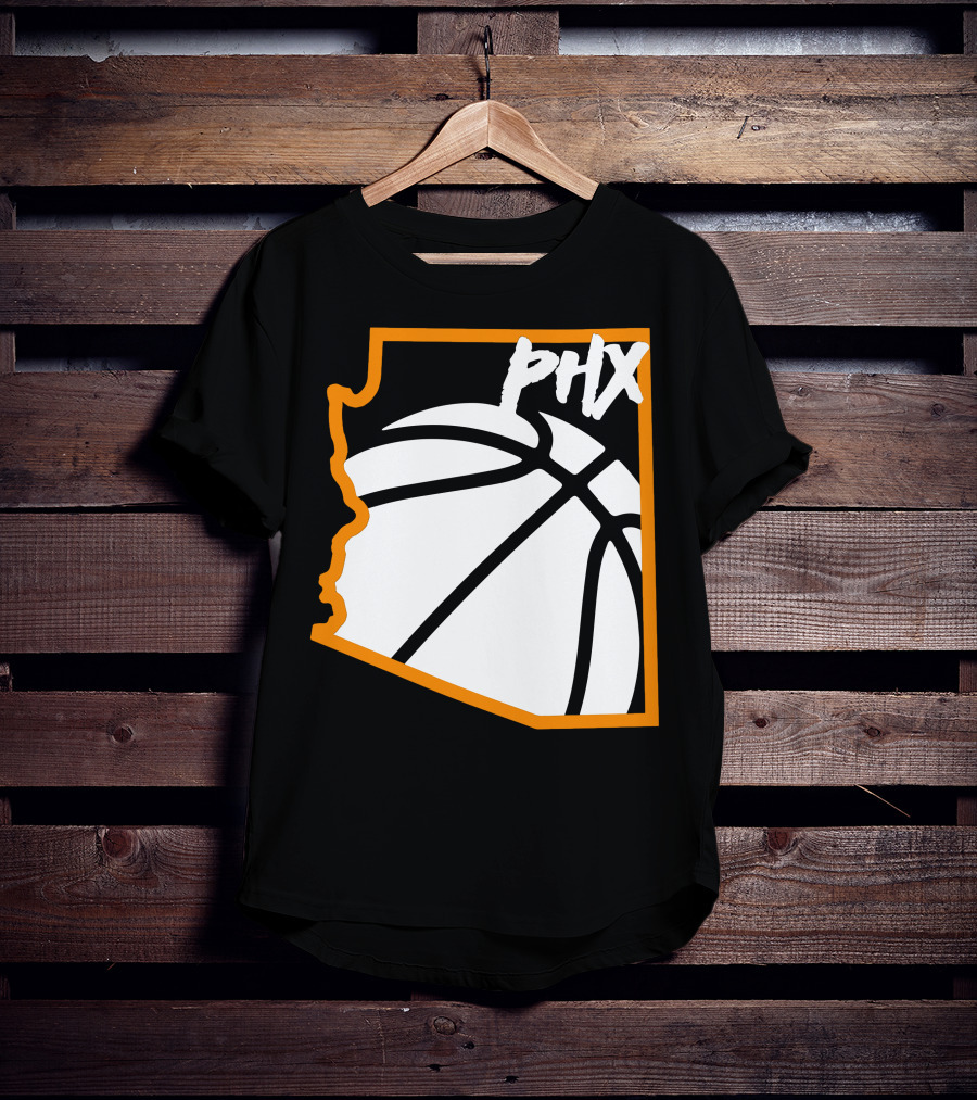 Phx Basketball Arizona Outline Style T-Shirt