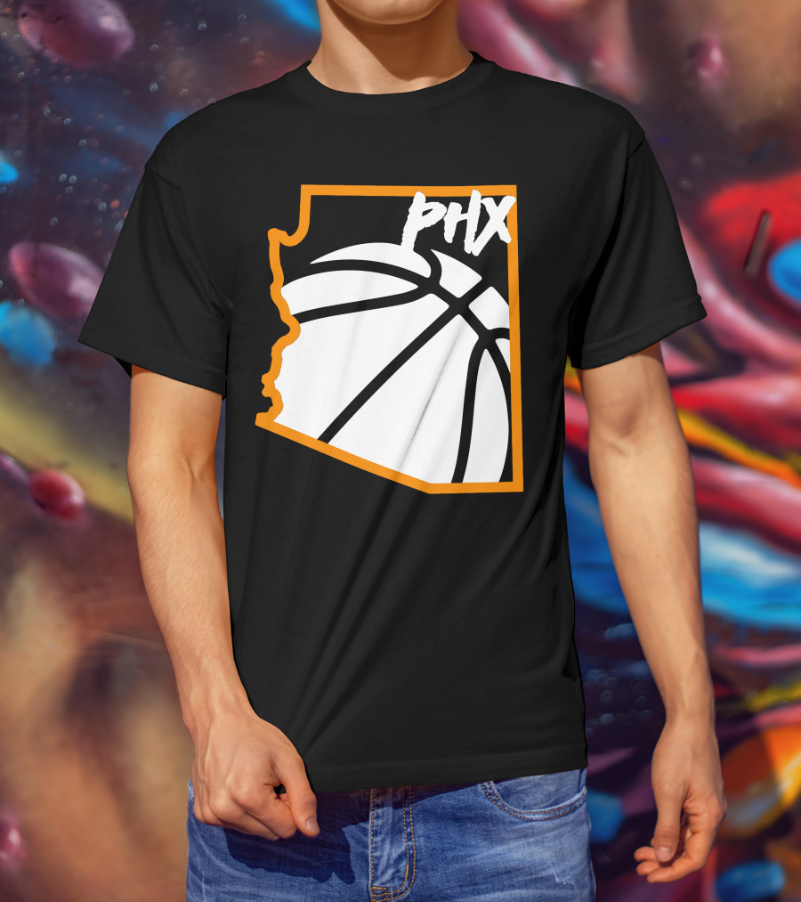 Phx Basketball Arizona Outline Style T-Shirt
