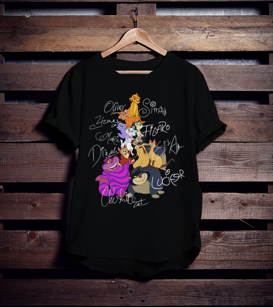 Oliver Simba Marie Figaro Cheshire Cat Yzma Dinah Lucifer Si And Am T-Shirt