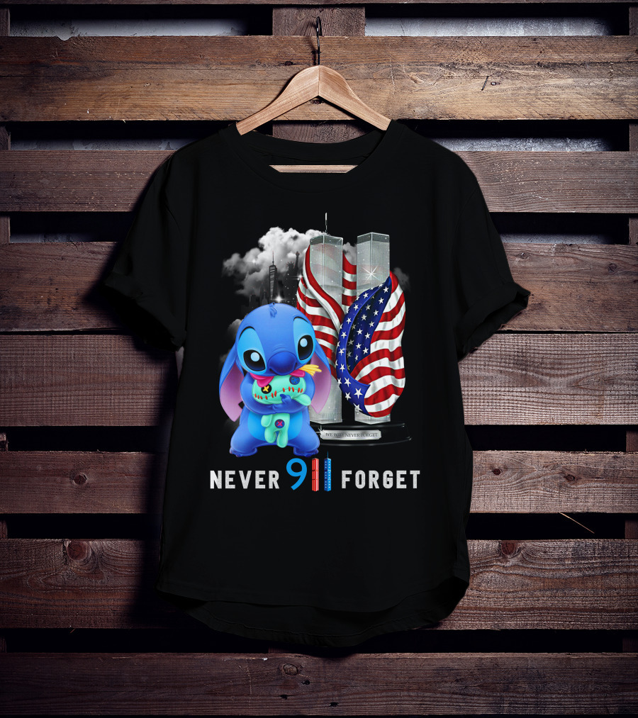 Never Forget Stitch 9/11 Tribute T-Shirt