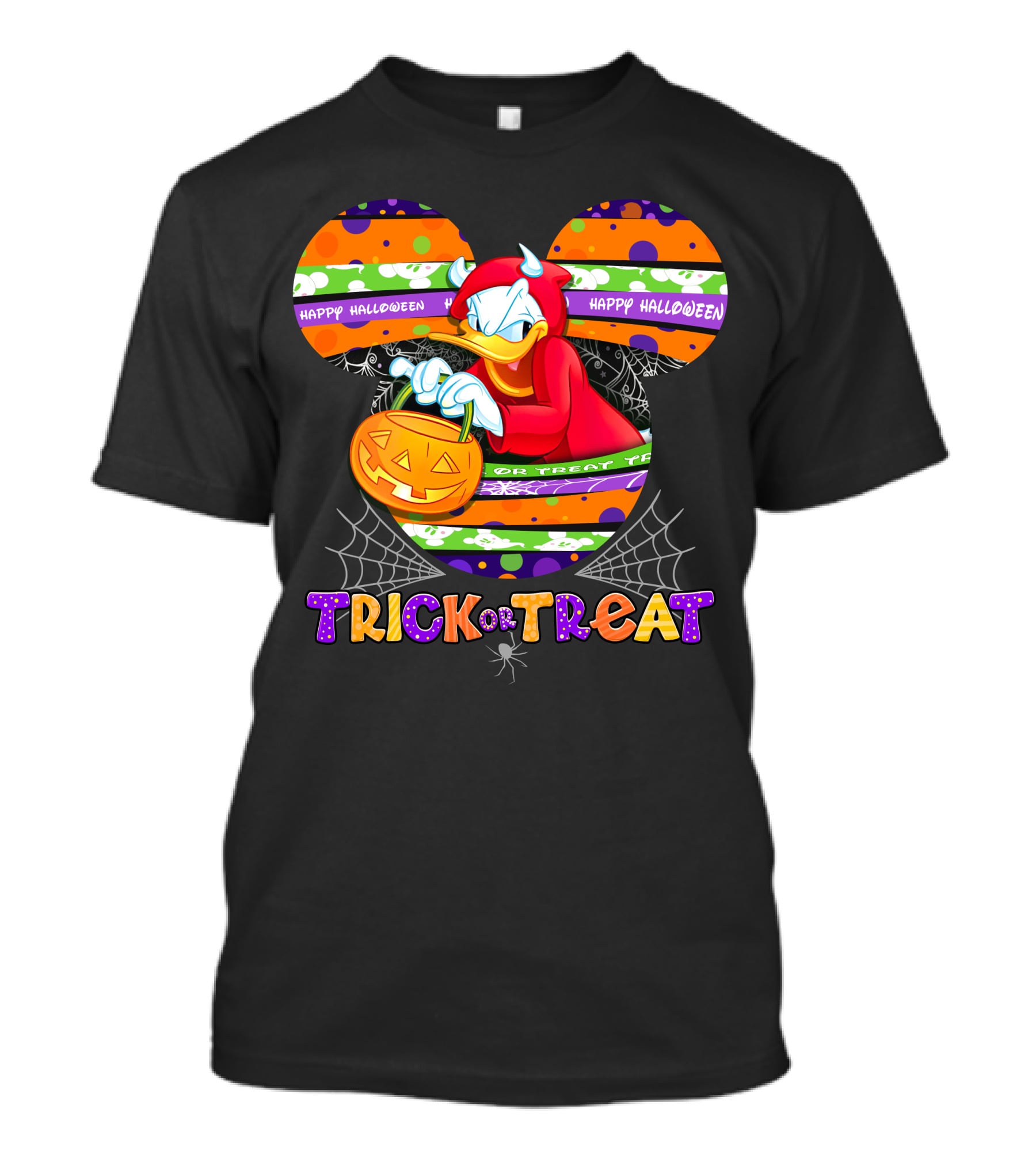 Donald-D Trick Or Treat Happy Halloween Mickey Ears T-Shirt
