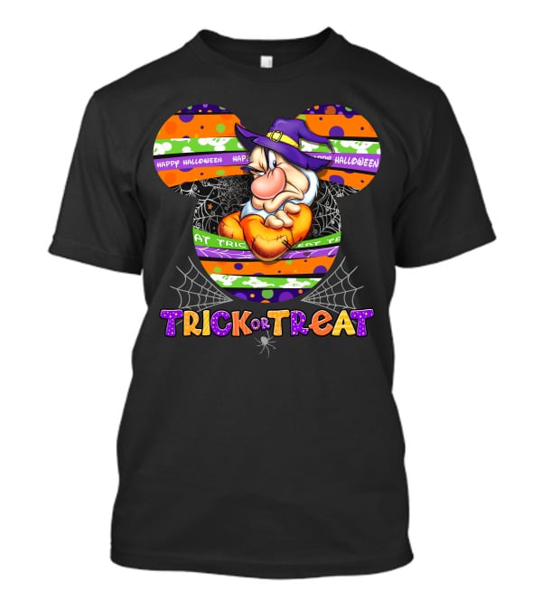 Grumpy-D Happy Halloween Trick Or Treat Mickey Ears Halloween Hat Theme T-Shirt