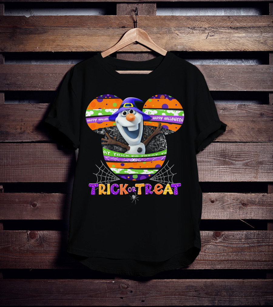 Olaf Halloween Mickey Ears Trick Or Treat Happy Halloween T-Shirt