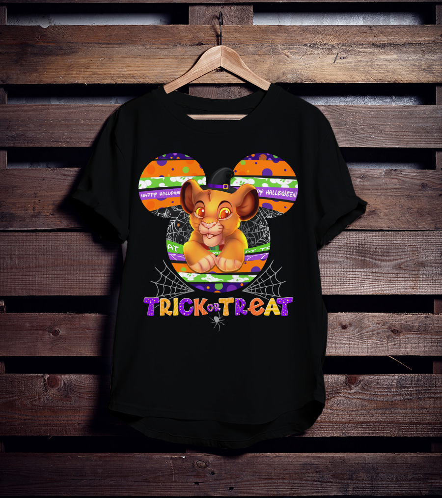 Trick Or Treat Simba Halloween Happy Halloween Mickey Mouse T-Shirt