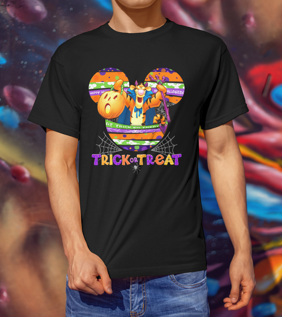 Tigger Trick Or Treat Halloween Mickey Ears T-Shirt