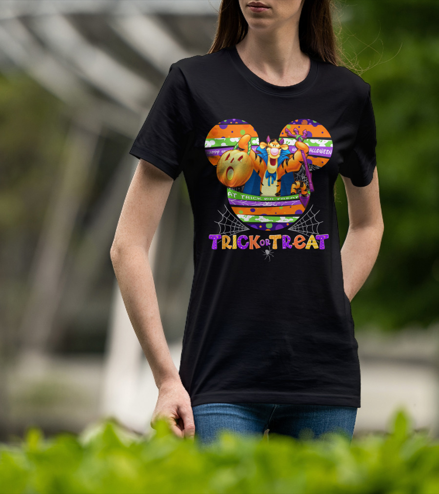 Tigger Trick Or Treat Halloween Mickey Ears T-Shirt