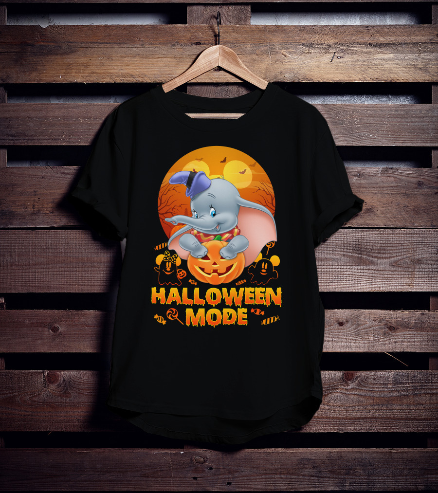 Dumbo Halloween Mode Pumpkin Ghosts Candy Bats Cartoon Magic T-Shirt