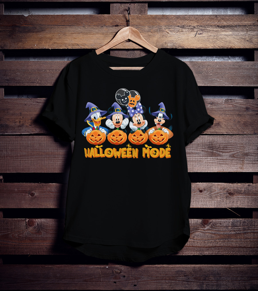 Mickey & Friends Halloween Mode With Pumpkins And Witch Hats T-Shirt