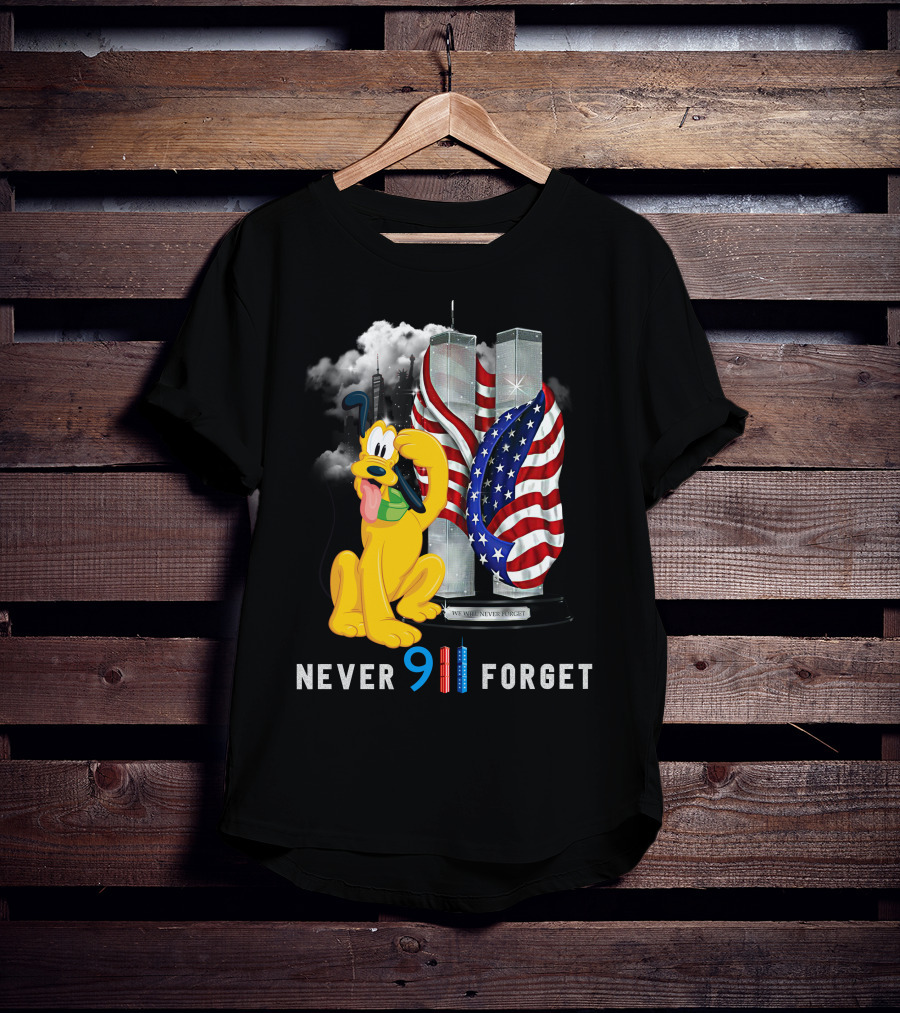 Never 9 11 Forget Pluto Twin Towers Memorial Tribute T-Shirt