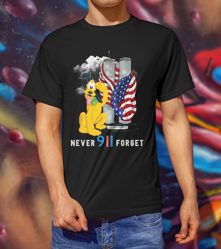 Never 9 11 Forget Pluto Twin Towers Memorial Tribute T-Shirt