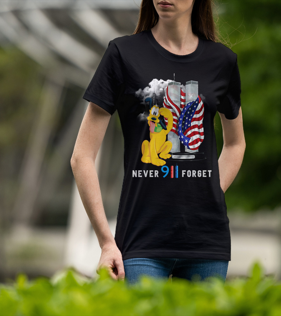 Never 9 11 Forget Pluto Twin Towers Memorial Tribute T-Shirt