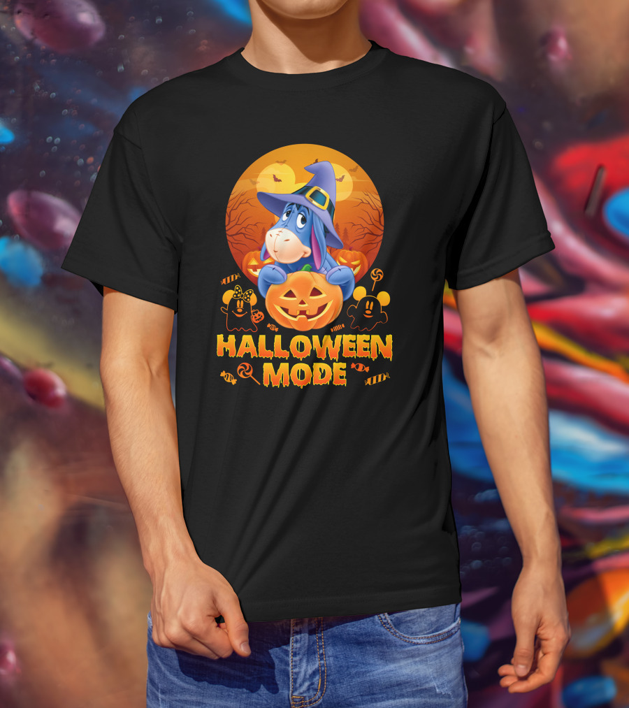 Eeyore Halloween Mode Pumpkins And Candy T-Shirt