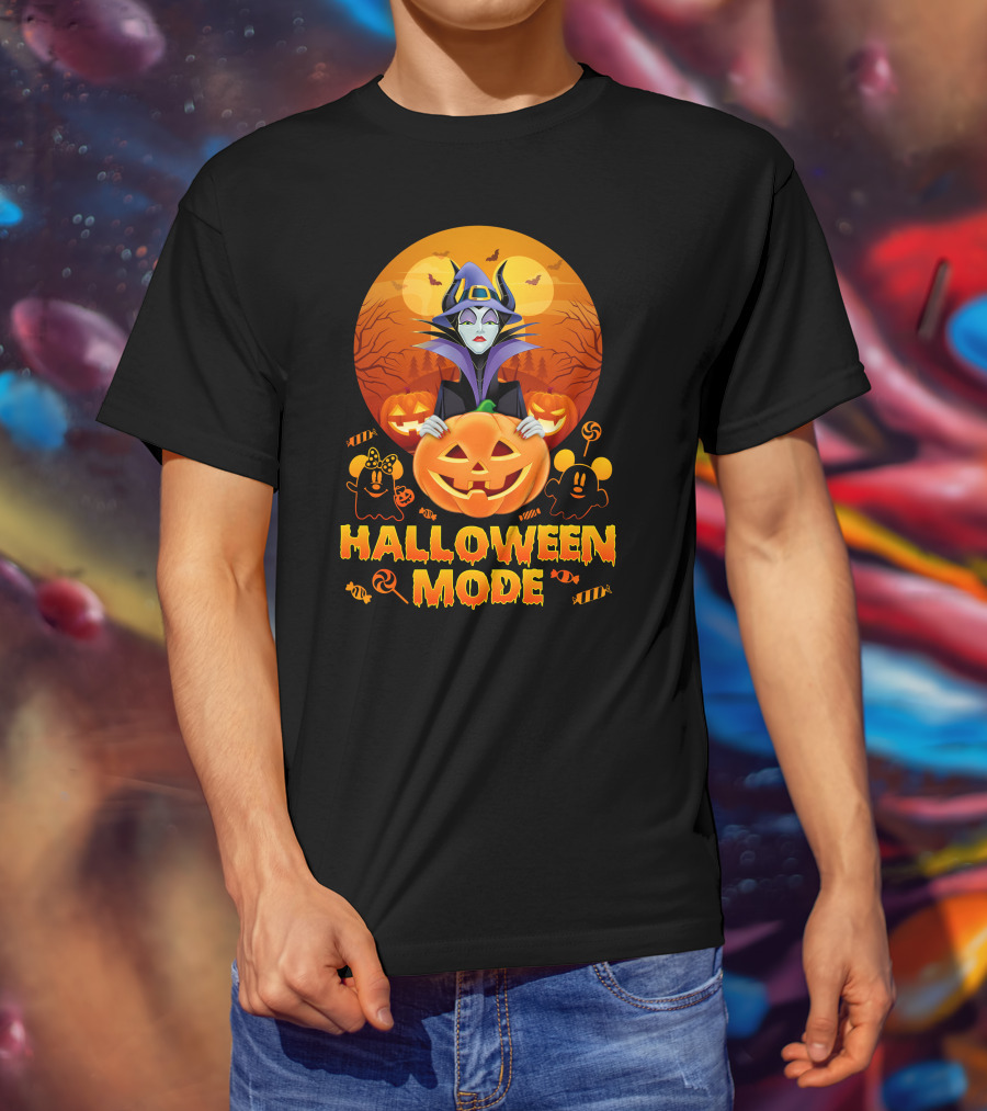 Maleficent Halloween Mode Pumpkin Patch Ghosts Bat Candy T-Shirt