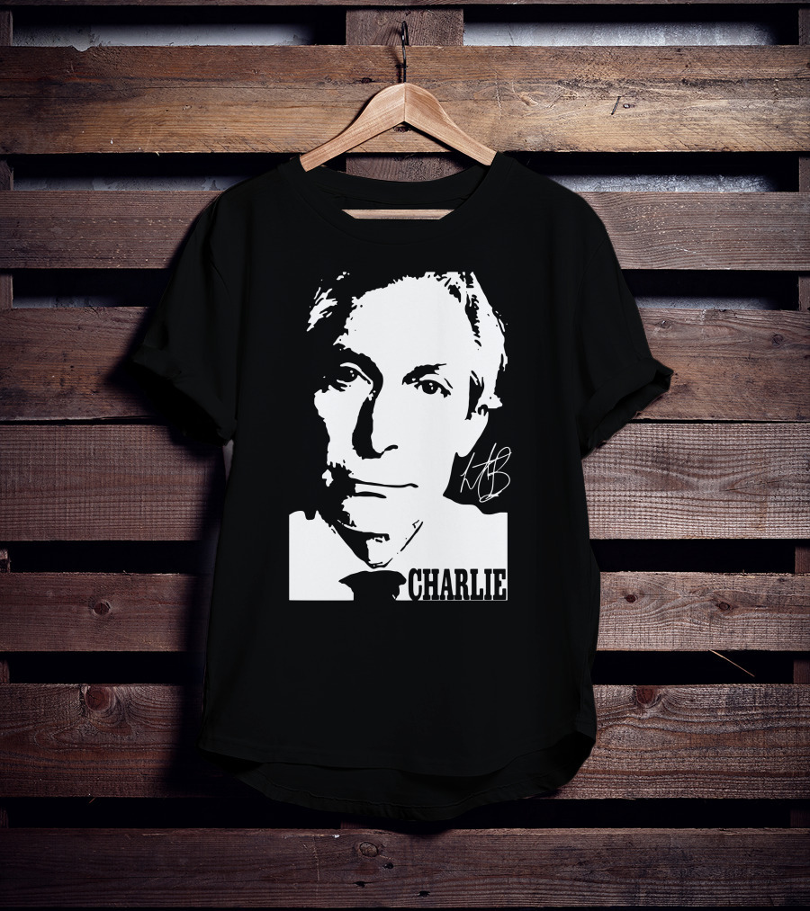 Charlie Thanks For Mermories Black And White T-Shirt