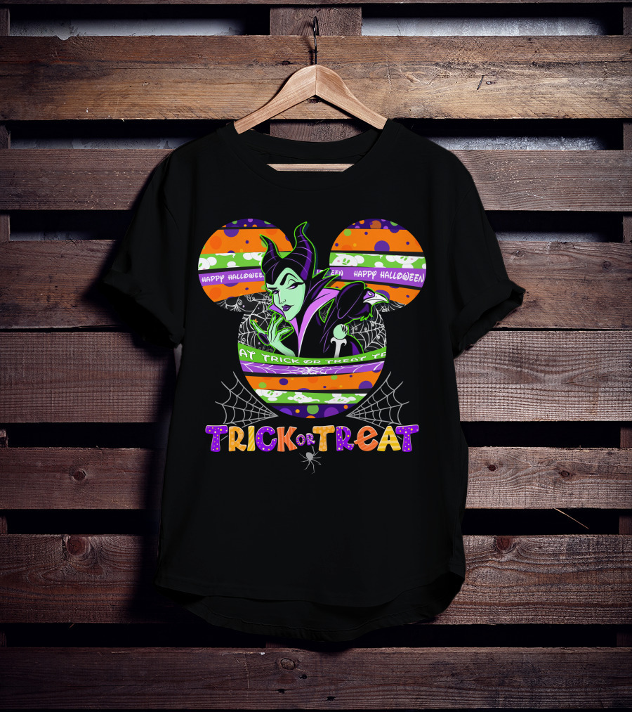 Maleficent Trick Or Treat Halloween Mickey Mouse T-Shirt