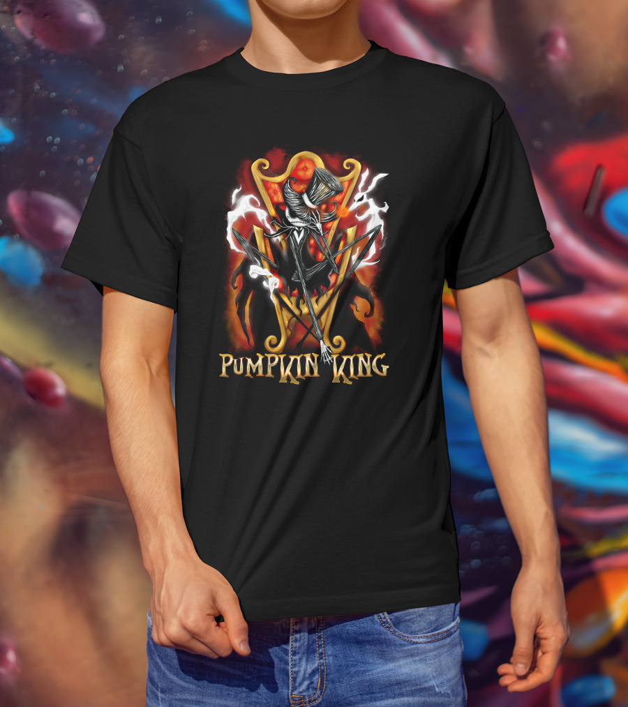 Jack Pumpkin King Throne Of Flames T-Shirt