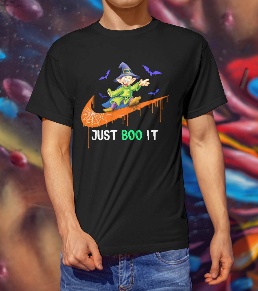 Just Boo It Dopey Halloween Bats Nike Swoosh T-Shirt