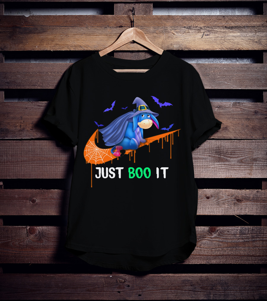 Just Boo It Eeyore Nike Witch Halloween Bats Cobweb T-Shirt