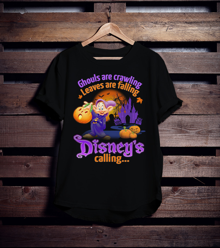 Ghouls Are Crawling Leaves Are Falling Disney's Calling Dopey Halloween T-Shirt