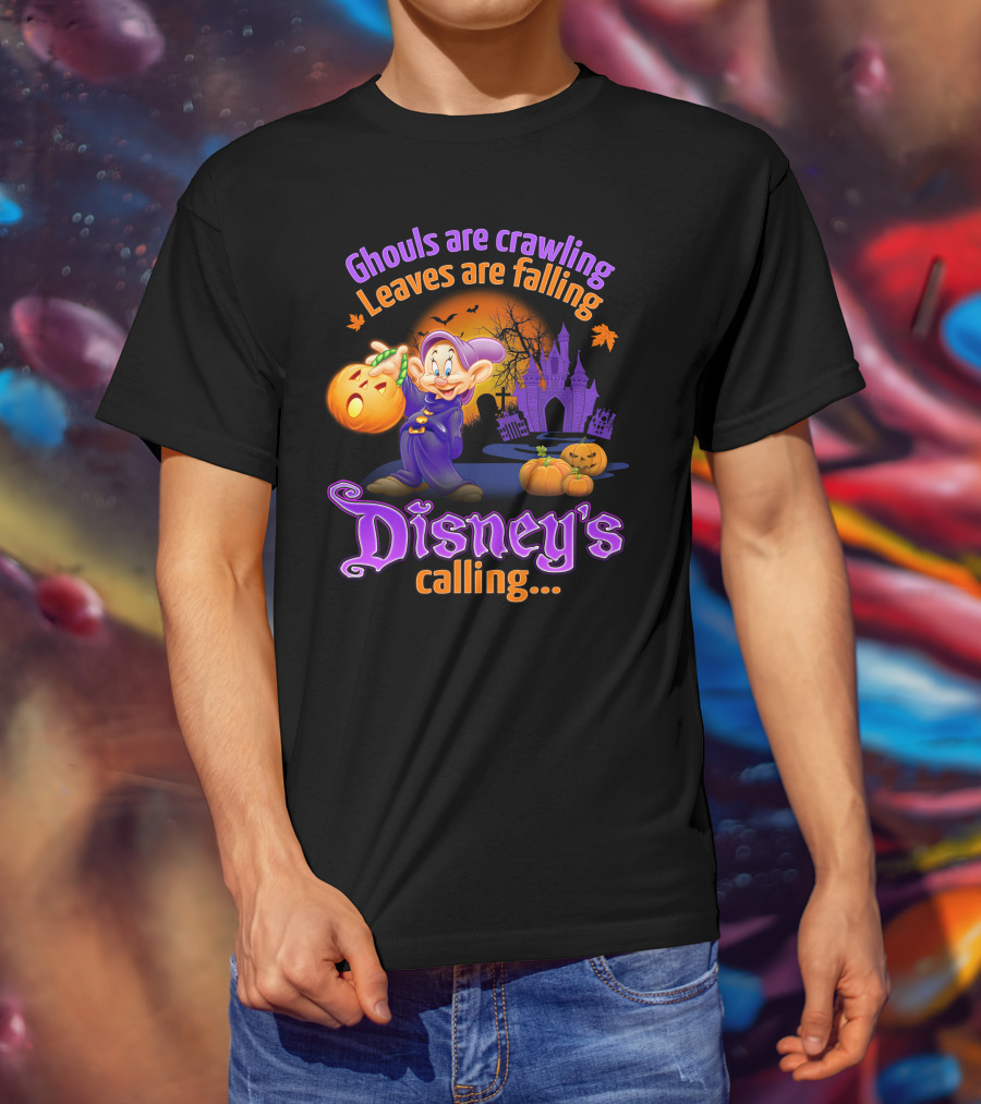 Ghouls Are Crawling Leaves Are Falling Disney's Calling Dopey Halloween T-Shirt