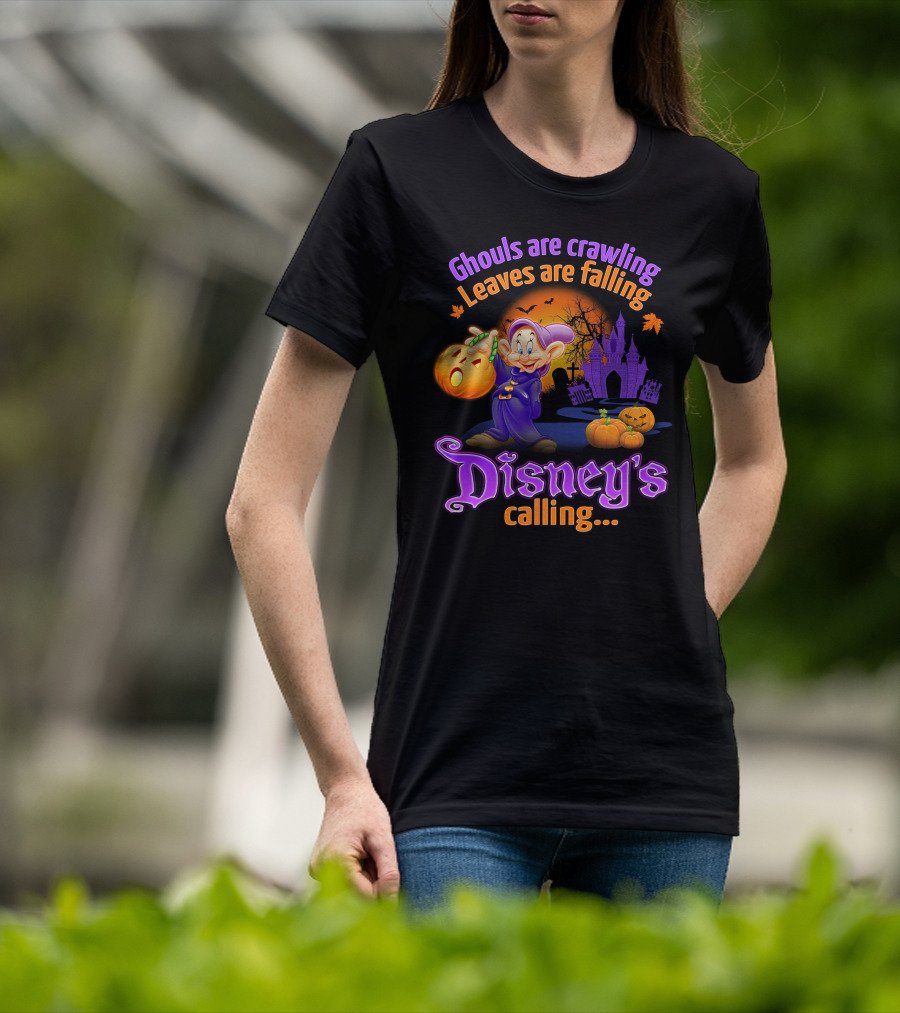 Ghouls Are Crawling Leaves Are Falling Disney's Calling Dopey Halloween T-Shirt