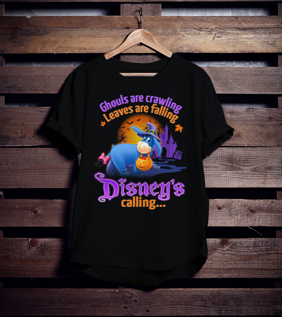 Ghouls Are Crawling Leaves Are Falling Disney's Calling Eeyore Halloween T-Shirt