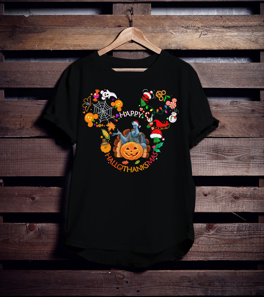 Happy Hallothanksmas Hades Disney Halloween Thanksgiving Christmas Icons T-Shirt