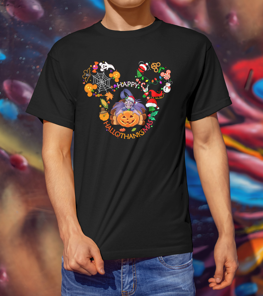 Happy Hallothanksmas Yzma Pumpkin Mickey Ears T-Shirt