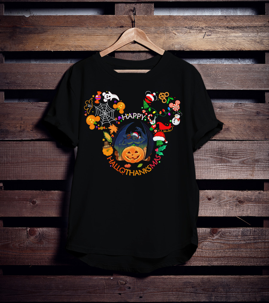 Happy Hallothanksmas Chernabog Halloween Christmas Thanksgiving T-Shirt