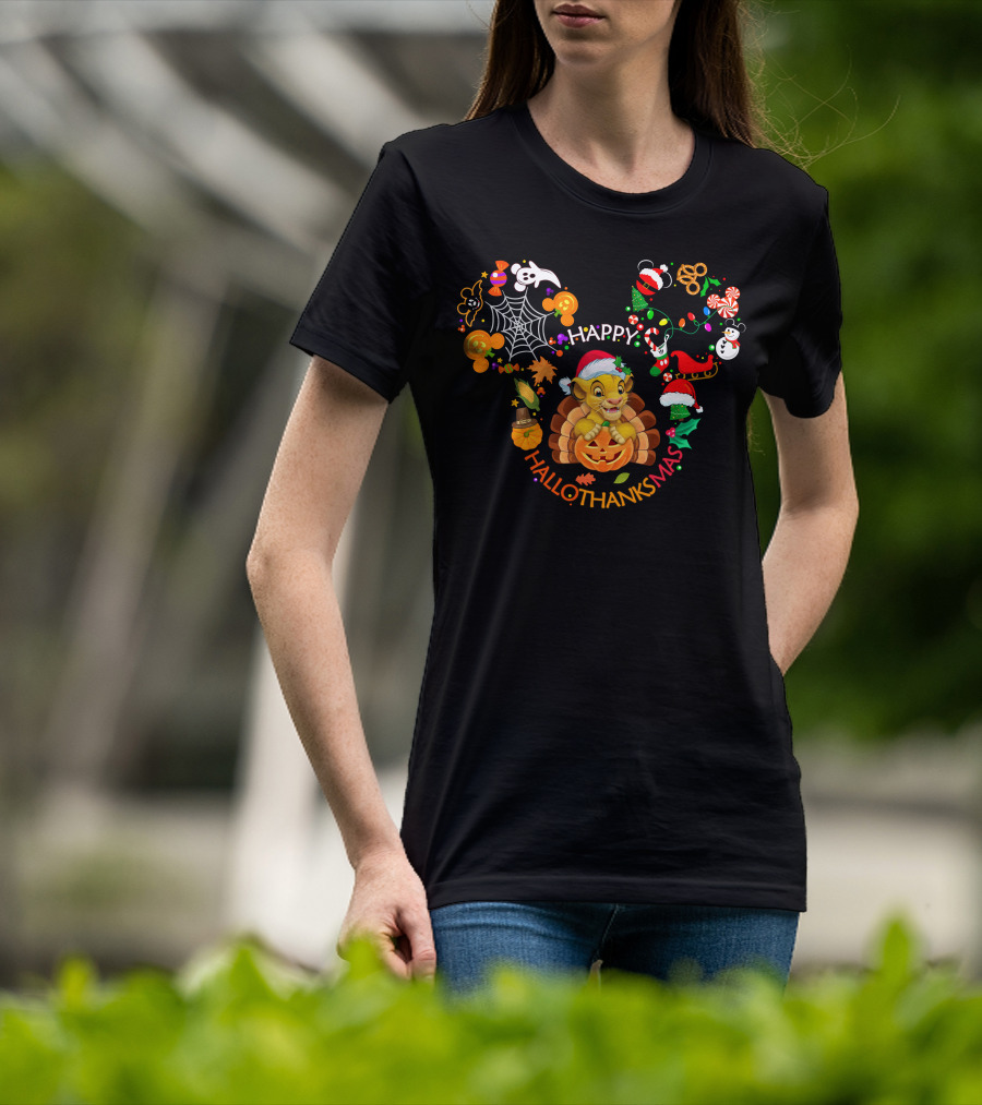 Happy Hallothanksmas Simba Pumpkin T-Shirt