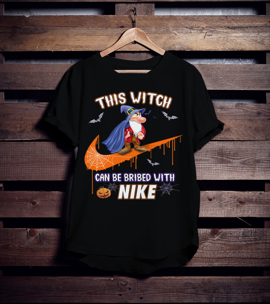 This Witch Can Be Bribed With Nike Wizard Pumpkin Bat Halloween T-Shirt