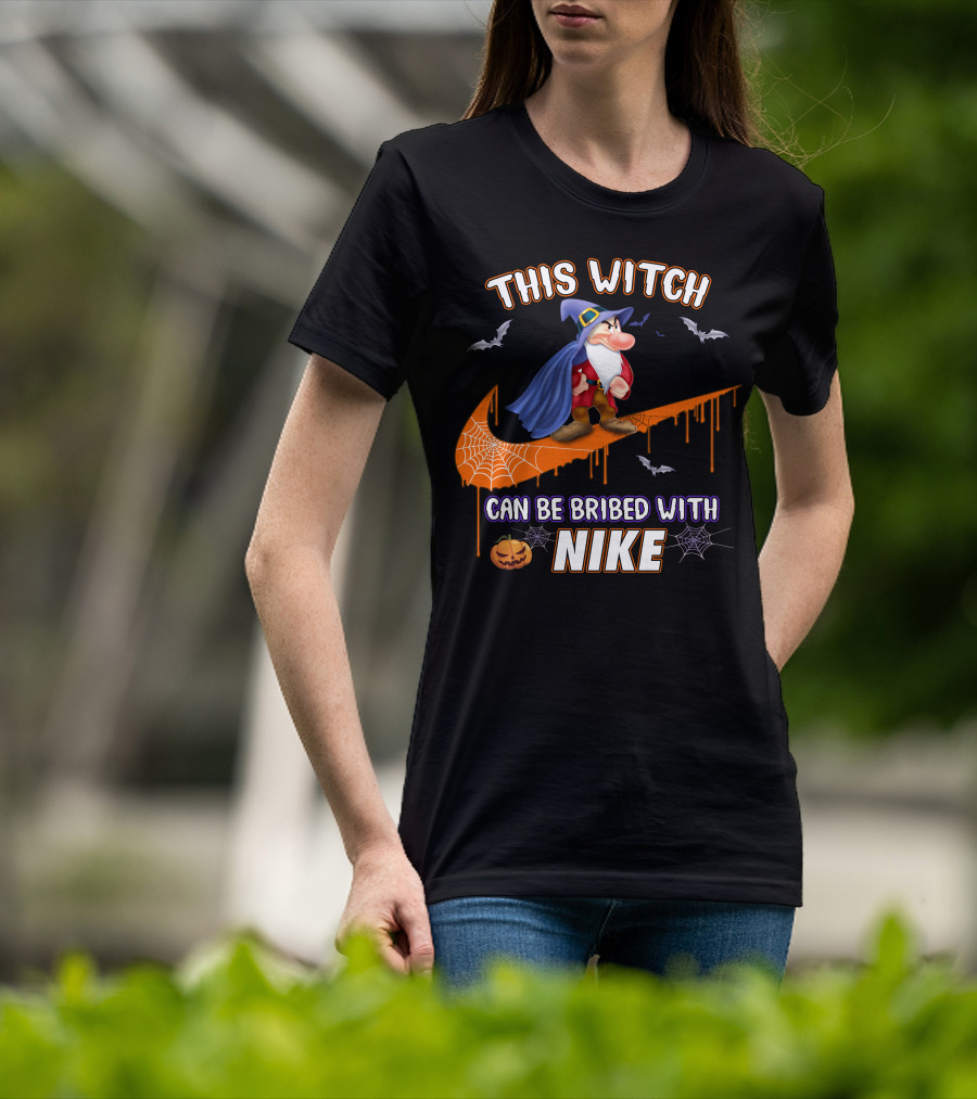This Witch Can Be Bribed With Nike Wizard Pumpkin Bat Halloween T-Shirt
