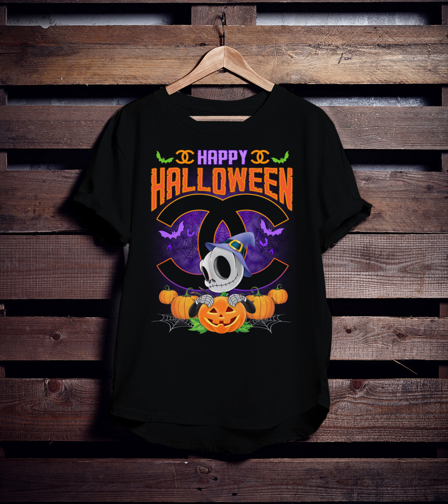 Jack Happy Halloween Pumpkin Skeleton Witch Hat T-Shirt