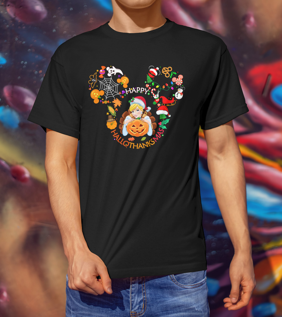 Happy Hallothanksmas Cinderella Holiday Mashup T-Shirt