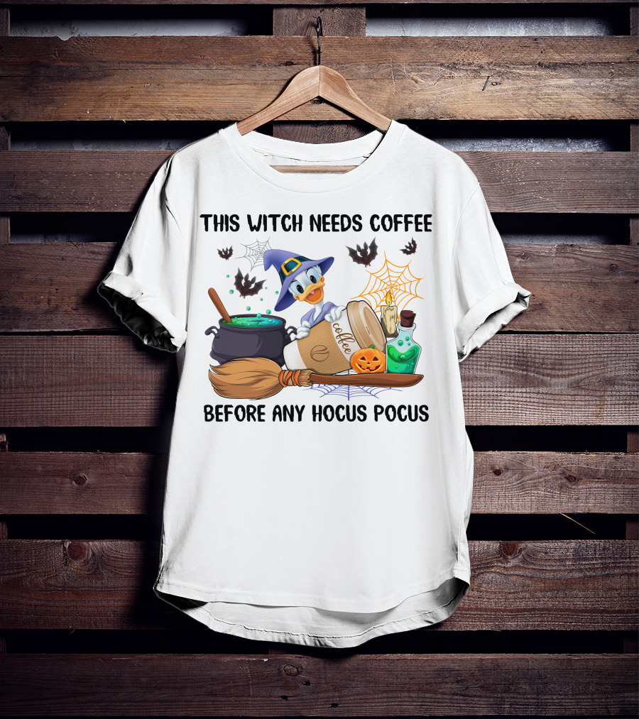 This Witch Needs Coffee Before Any Hocus Pocus Daisy T-Shirt