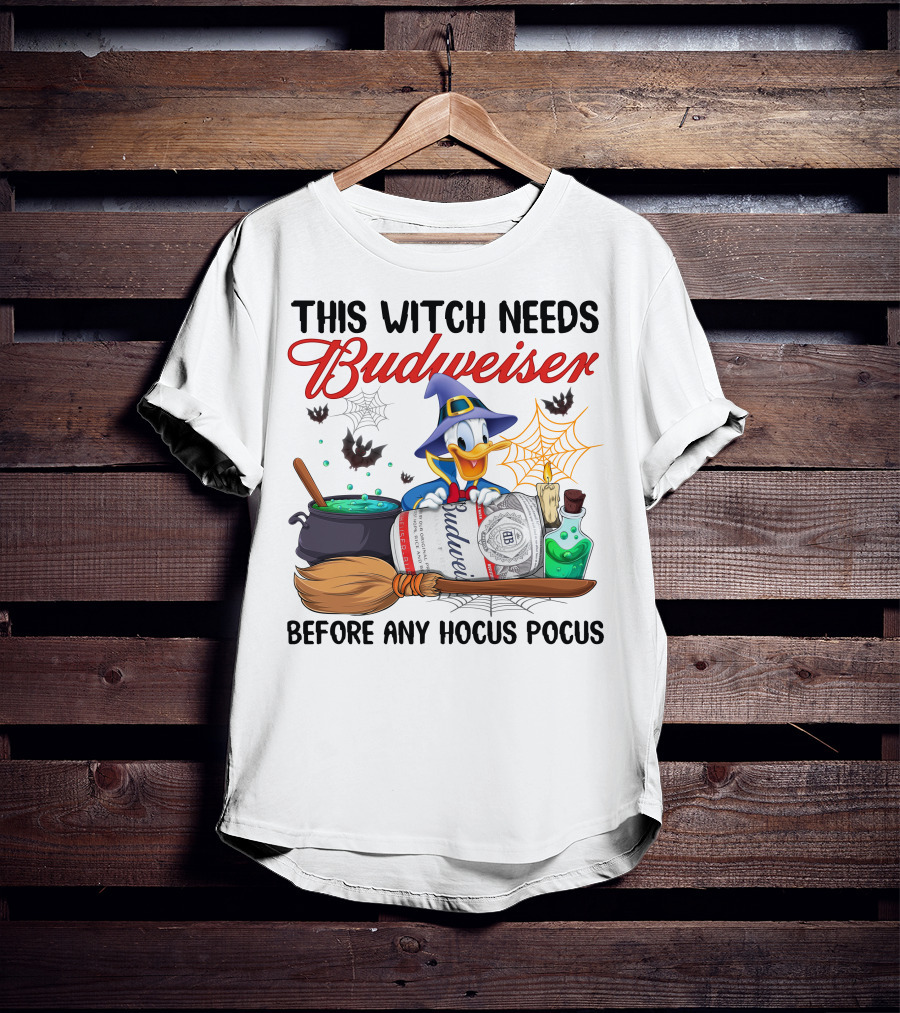 This Witch Needs Budweiser Before Any Hocus Pocus T-Shirt