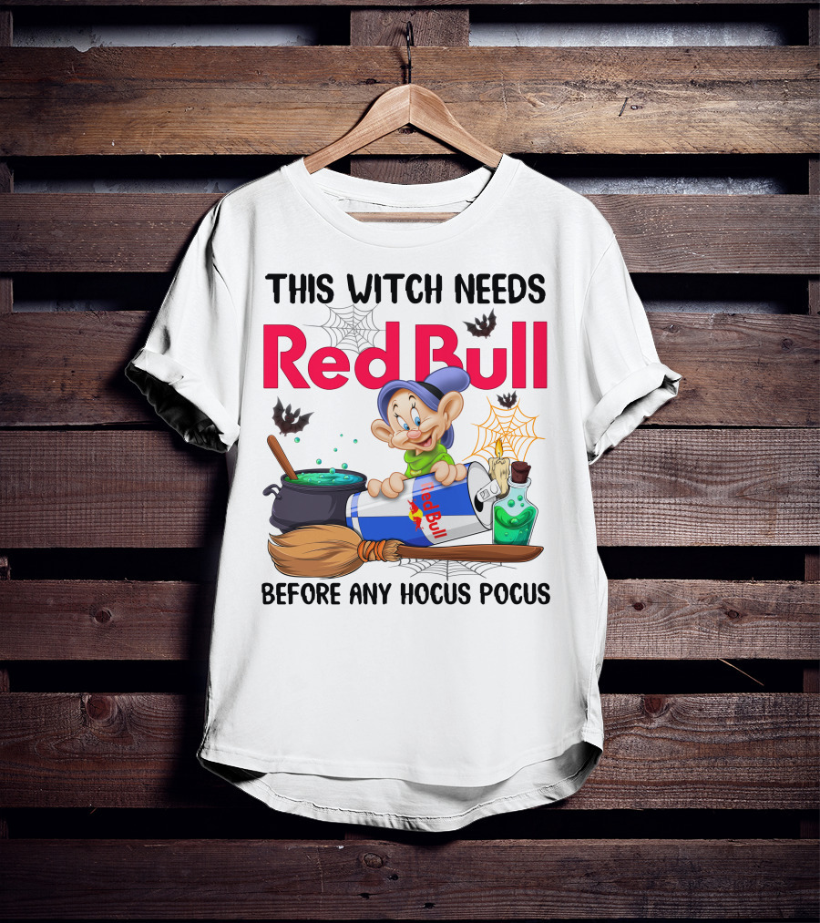 This Witch Needs Red Bull Before Any Hocus Pocus Dopey T-Shirt