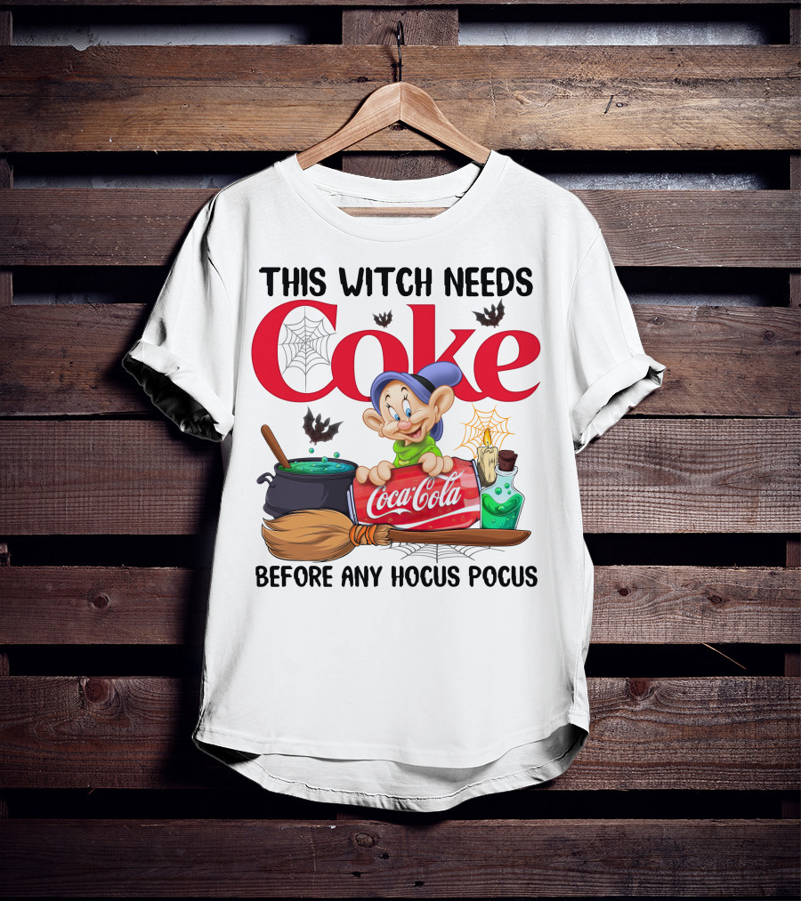 This Witch Needs Coke Before Any Hocus Pocus Coca-Cola Dopey T-Shirt