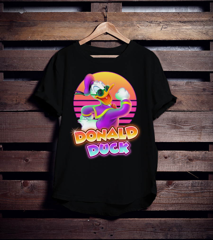 Donald Duck Retro Neon Style T-Shirt