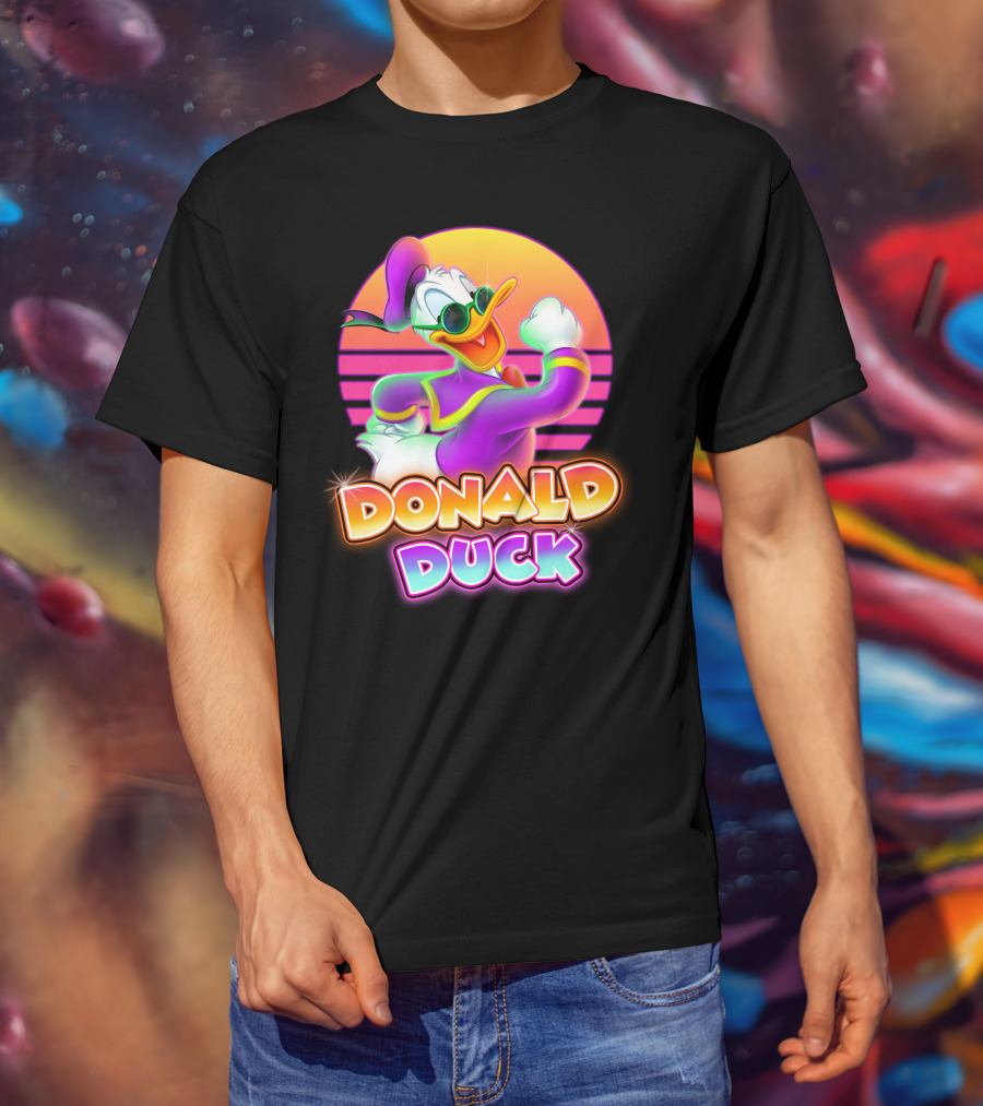 Donald Duck Retro Neon Style T-Shirt