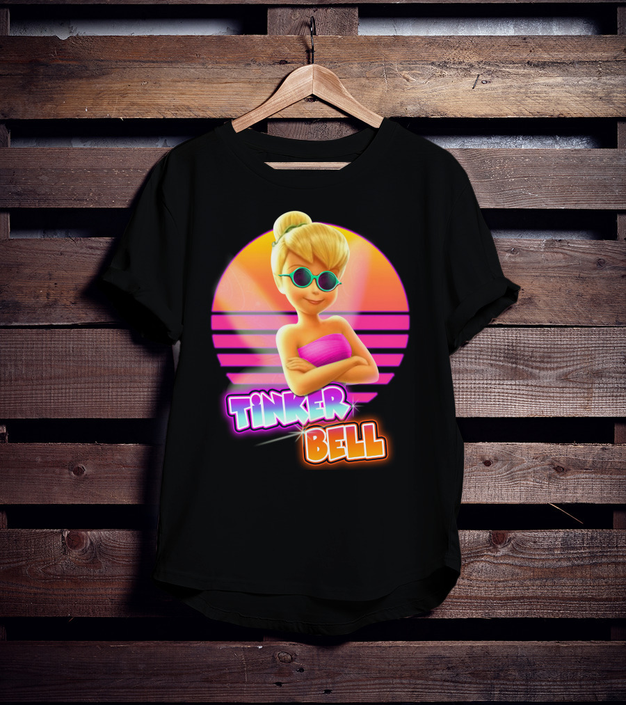 Tinker Bell Retro Sunset Style Cool Sunglasses T-Shirt