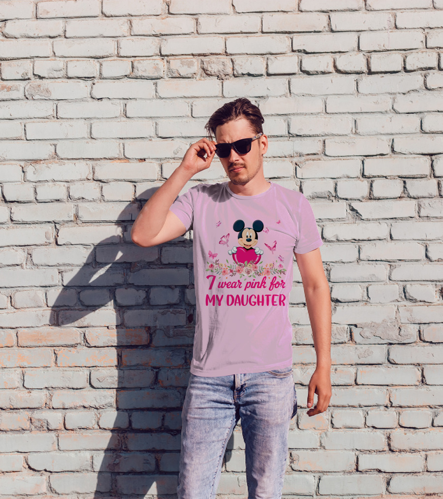 Mickey I Wear Pink For My Daughter T-Shirt