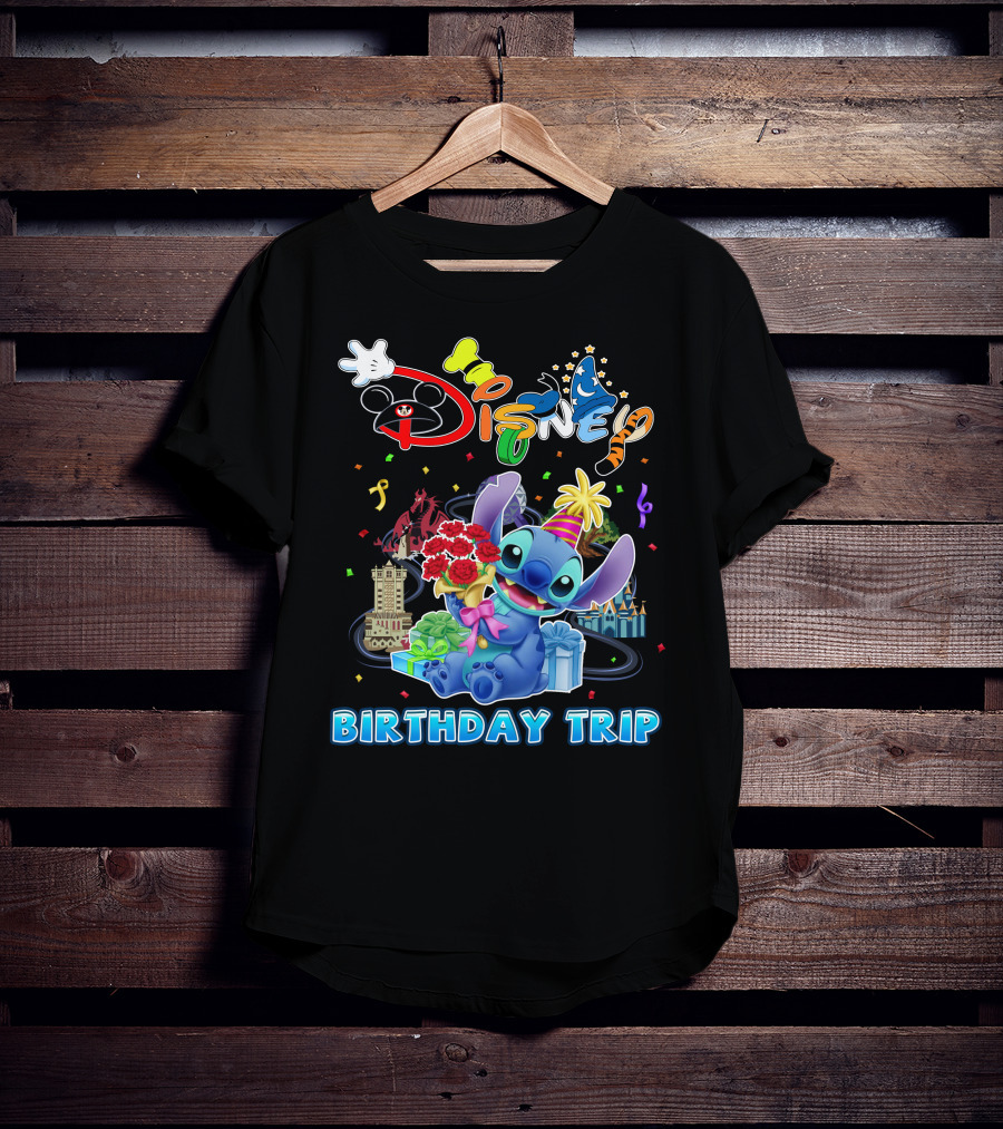 Disney Birthday Trip Stitch Celebration T-Shirt