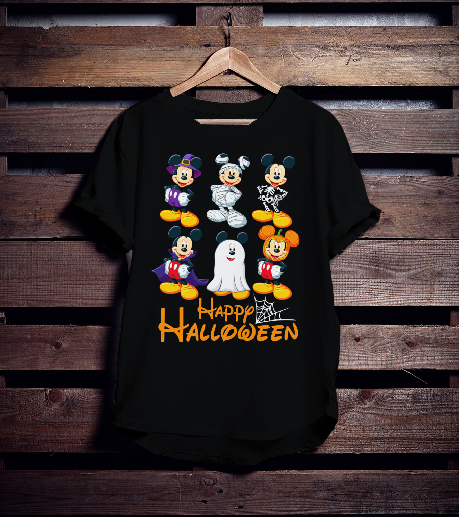 Happy Halloween Mickey Mouse Costumes Collection T-Shirt