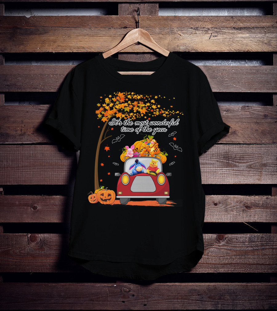 It's The Most Wonderful Time Of The Year Halloween Pumpkin Car With Characters T-Shirt