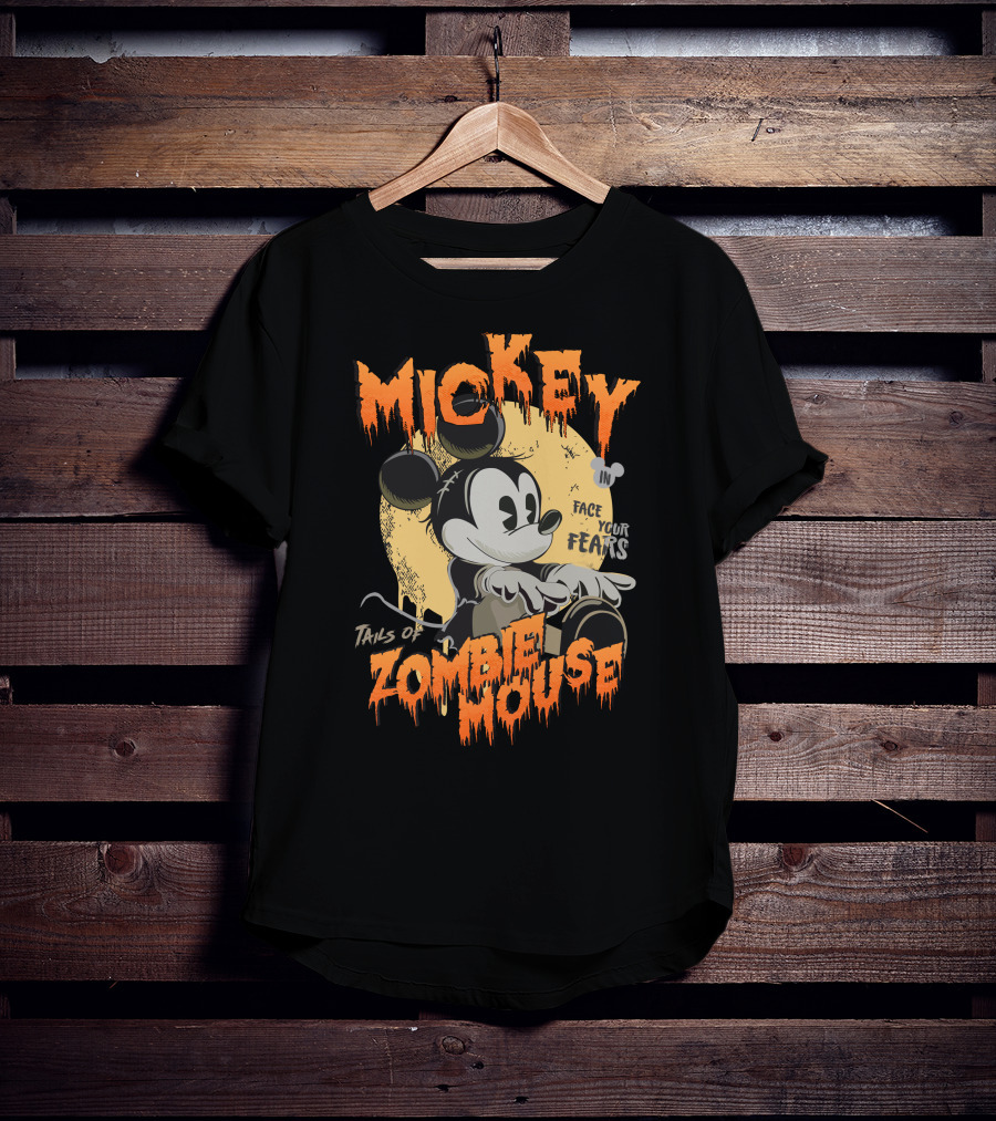 Mickey Tails Of Zombie Mouse Face Your Fears T-Shirt