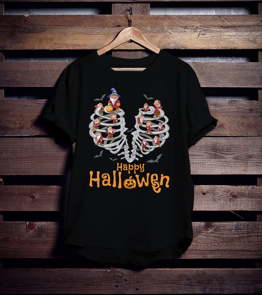 Happy Halloween Grumpy Skeleton Dwarfs T-Shirt