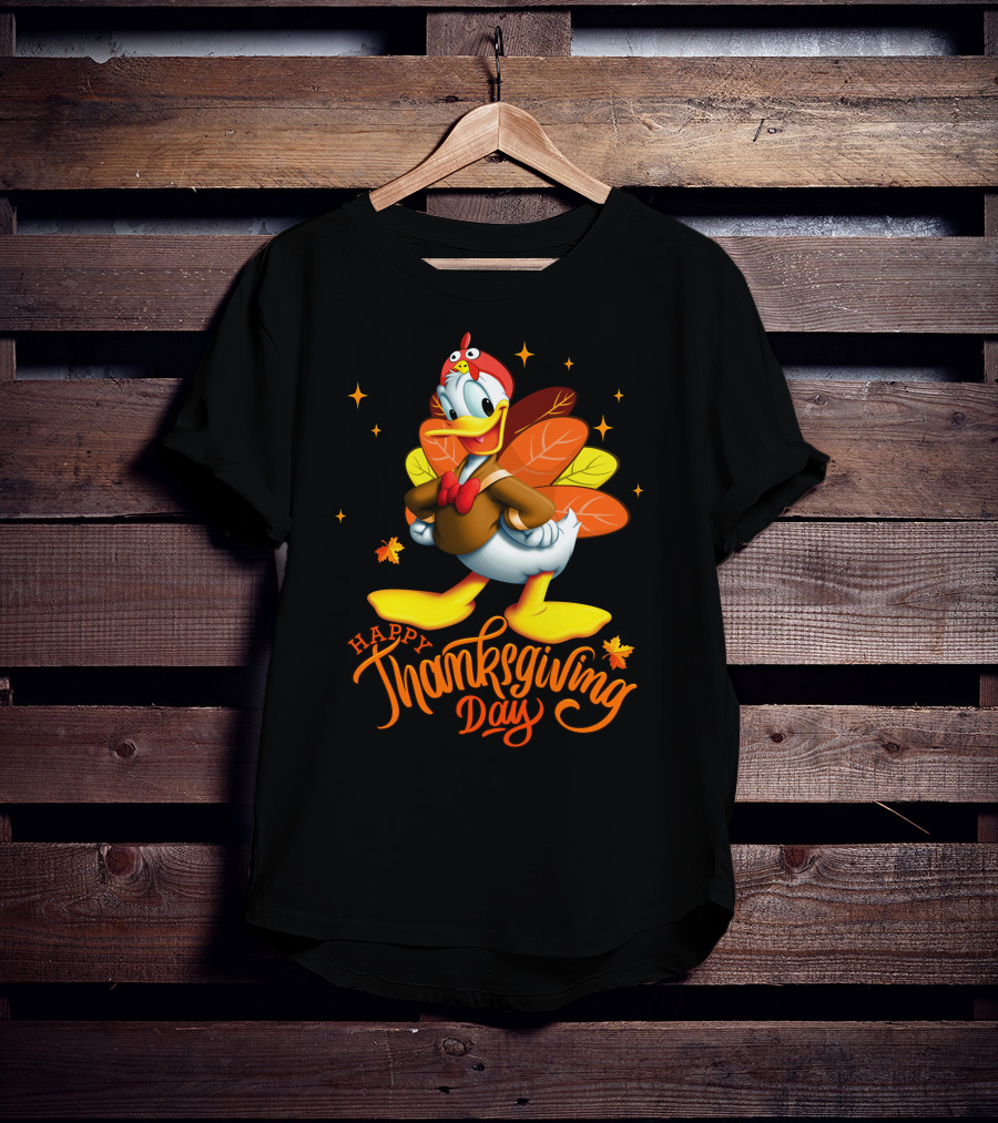 Happy Thanksgiving Day Donald Duck Turkey Costume T-Shirt